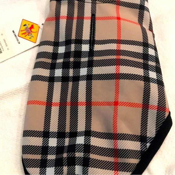 COPY - Plaid Dog Jacket- Brand new never been worn !! Great Deal !! Size 14” - Picture 1 of 7